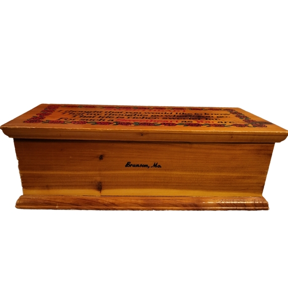 Mid-Century Cedar Keepsake Box w/Sweetheart Poem for What-Nots, Souvenirs, etc - Picture 3 of 7